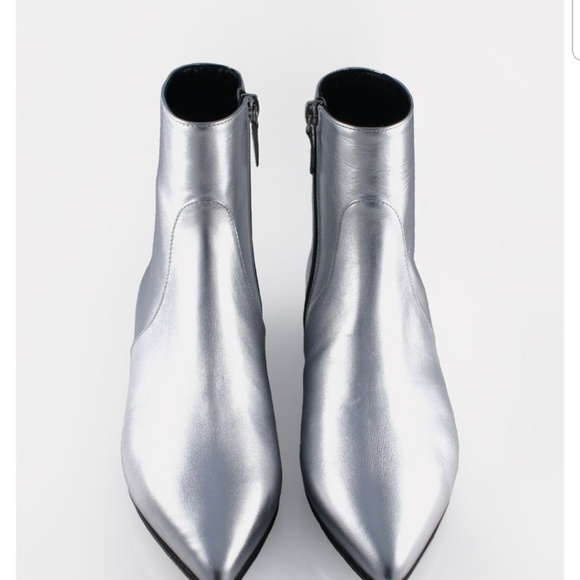 silver boots flat